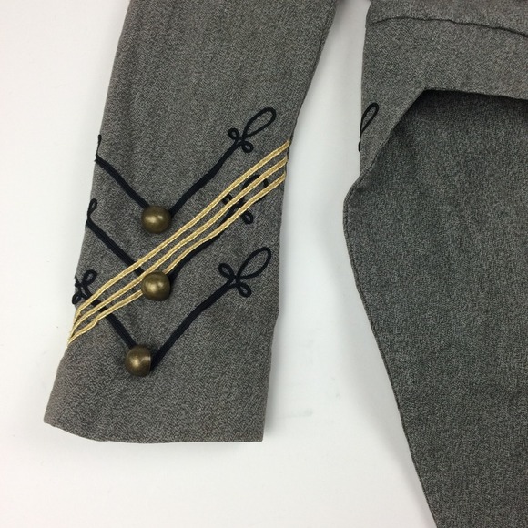 Denim Supply Ralph Lauren Jacket Military Womens Small Grey Tailcoat Officer - Picture 4 of 16